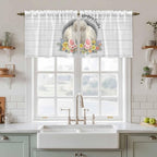 Easter Bunny Kitchen Tier Curtains 24 Inch Long 2 Panel Set, Rod Pocket Cafe - Image 3