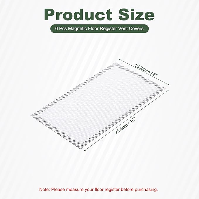 YOKIVE 6 Pcs Magnetic Floor Vent Covers, Floor Register Cover PVC Mesh Air Vent - Image 2