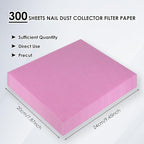 300 Sheets Nail Dust Collector Filter Paper: Disposable Dust Vacuum Filter - Image 2