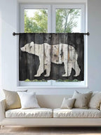 Sheer Curtains 45 Inch Length, Farmhouse Country Vintage Wood Grain Privacy - Image 4
