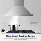 48 inch Wall Mount Range Hood Vent Convertible Vent 800CFM Stainless Steel - Image 8