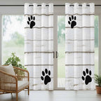 Wood Grain Outdoor Curtains for Patio Claws Animals Wooden White Waterproof - Image 6
