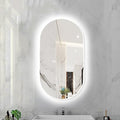 Oval LED Illuminated Bathroom Mirror, Wall-mounted Vanity Makeup Mirror by Unknown