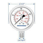 MEASUREMAN Fully Stainless Steel Hydraulic Glycerin Filled Pressure Gauge - Image 7