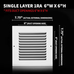 6x6 Vent Cover, Air Return Vent Cover, Flat Vent Cover, Rejillas De Aire - Image 2
