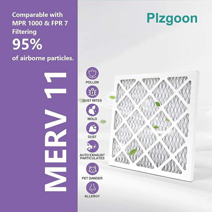 14x14x1 Air Filter MERV 11 MPR 1000 Pleated AC Furnace Filters - Image 3