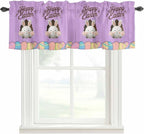 Purple Easter Curtain Valances for Windows, Kitchen Valance Window Treatment by Unknown