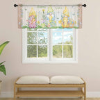 Easter Sheer Valances for Windows 42"x18", Light Filtering Kitchen Curtains - Image 4