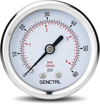 SENCTRL 0-60 Psi Pressure Gauge, 1/4 NPT Back Mount, Waterproof, Stainless by senctrl