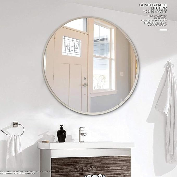 Round LED Bathroom Mirror Demister Pad IP44 Vanity Large Mirror Cold Light - Image 5