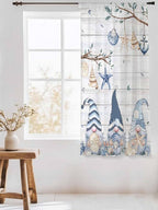 Sheer Curtains 72 Inches Long, Coastal Eucalyptus Semi Sheer Curtains Light - Image 3