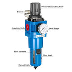 NANPU 1" NPT Compressed Air Filter Regulator Combo Piggyback, 5 Micron Brass - Image 3