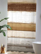 Sheer Curtains 96 Inches Long, Vintage Country Geometric Striped Privacy Voile - Image 4