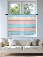 Sheer Curtains 54 Inch Length, Farmhouse Country Shabby Striped Privacy Voile - Image 4