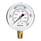 SENCTRL 5000 Psi Glycerin Liquid Filled Hydraulic High Pressure Gauge, 2.5" by senctrl