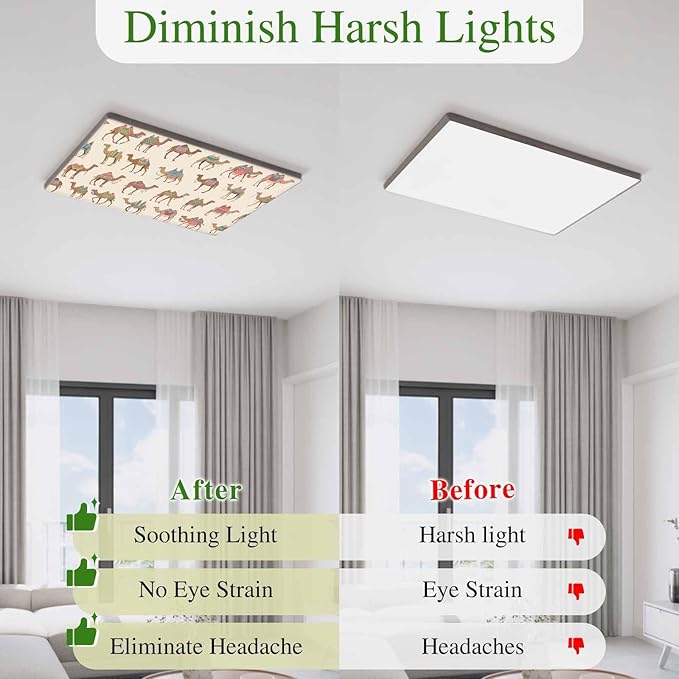 Fluorescent Light Covers for Ceiling Lights Desert Camel Magnetic Light Filters - Image 5