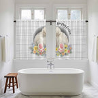 Easter Bunny Kitchen Tier Curtains 45 Inch Long 2 Panel Set, Rod Pocket Short - Image 5