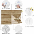 Light Brown Wood Grain Magnetic Double Layer Car Window Shades, Side Window - Image 4