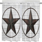 Vintage Farm Western Star Window Valance Curtains, 2 Panel - Image 9