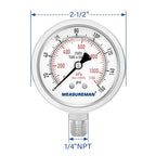 MEASUREMAN Fully Stainless Steel Hydraulic Glycerin Filled Pressure Gauge - Image 7