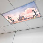 Fluorescent Light Covers for Drop Ceiling Watercolor Running Horse Cactus by Unknown