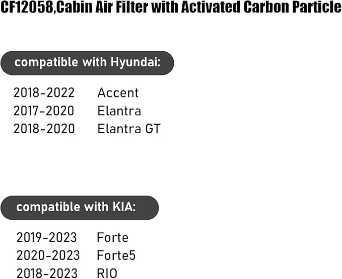 CF12058, Cabin Air Filter with activated carbon particle - Image 5