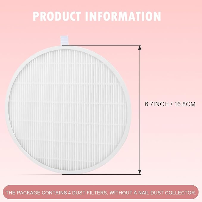4 Pack Reusable HEPA Filters for MelodySusie Nail Dust Collector, Compatible - Image 3
