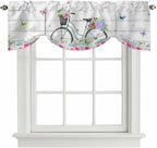 Spring Tie Up Valance Curtains for Windows, Kitchen Curtains Window Shades by Unknown