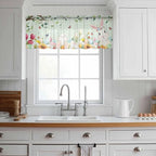 Easter Sheer Valances for Windows 60"x18", Light Filtering Kitchen Curtains - Image 3