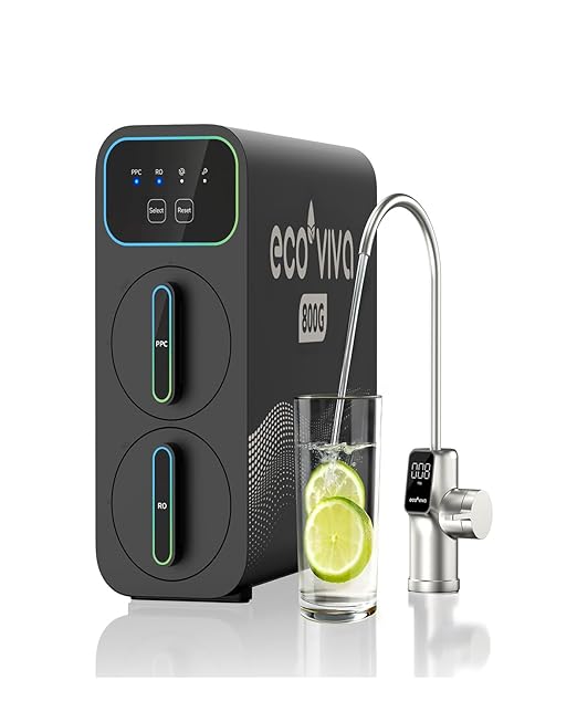 Ecoviva E8 800 GPD Reverse Osmosis Water Filter, 9-Stage Filtration RO System by Ecoviva