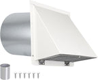 6 Inch Hooded Wall Vent with Screen and Damper, 6 Inch Exhaust Vent Cover Cap by JYINCPED