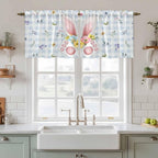 Easter Kitchen Tier Curtains 24 Inch Long 2 Panel Set, Rod Pocket Cafe Small - Image 3