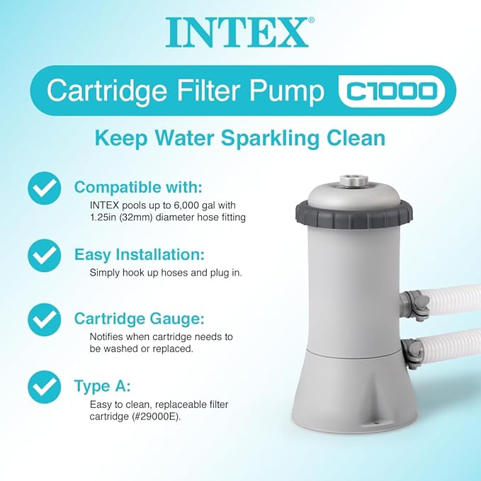 INTEX C1000 Krystal Clear Cartridge Filter Pump - Image 3