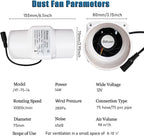 HVAC Exhaust Ventilation Fan 3 Inch 12v Inline Duct Fan Low Noise Speed - Image 2