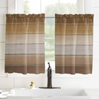 Vintage Brown Gradient Wood Grain Window Valance Curtains, Farmhouse Wood Barn - Image 4