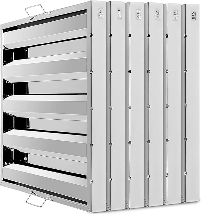 Hood Filters 430 Stainless Steel 19.5W x 19.5H Inch, 4 Grooves Commercial Hood by GCCSJ