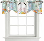 Easter Tie Up Valance Curtains for Windows, Kitchen Curtains Window Shades by Unknown