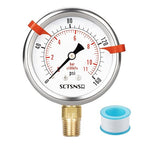 0 to 160 Psi Lead-Free Pressure Gauge, Glycerin Liquid Filled, 2.5 inch Dial by SCTSNSR