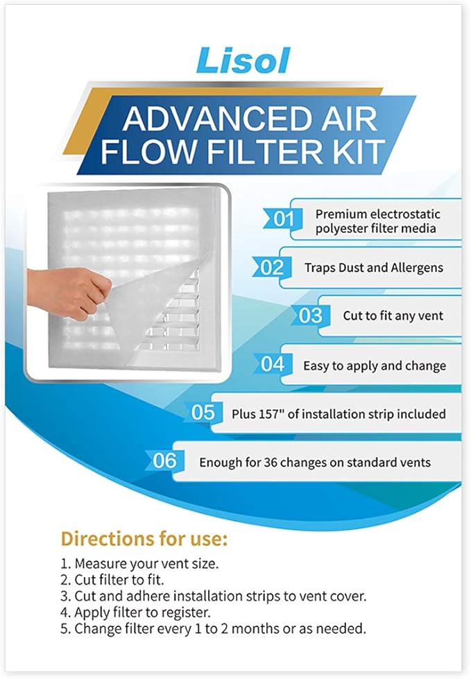 Complete Air Vent Filters Kit- 98‘’ x 18'' Electrostatic Media - Image 2