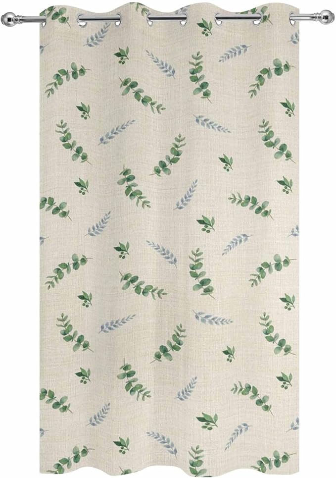 Leaf Outdoor Curtains for Patio Summer Jugal Leaves Pastoral Plant Linen - Image 9
