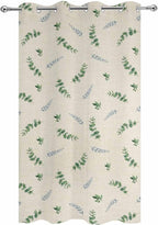 Leaf Outdoor Curtains for Patio Summer Jugal Leaves Pastoral Plant Linen - Image 9