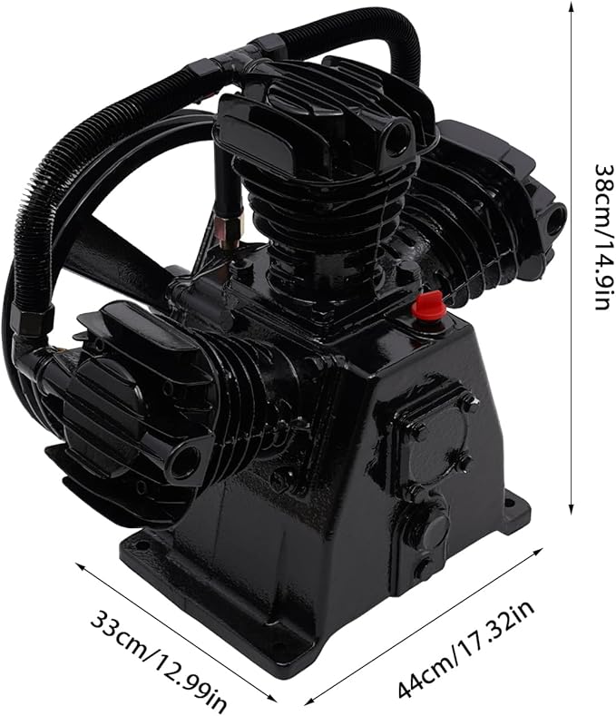 Air Compressor Pump Head, 5-HP Single-Stage Inline-Twin Replacement Air - Image 7
