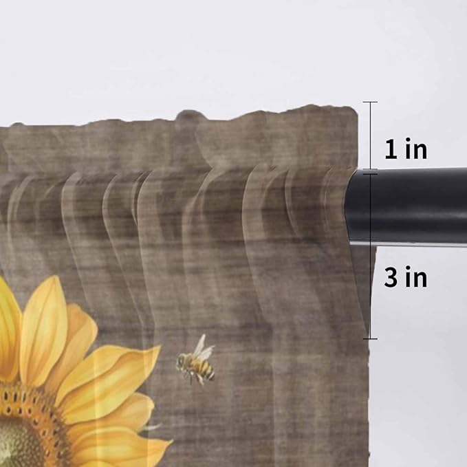 Summer Sunflower Sheer Valance Curtains - Image 7