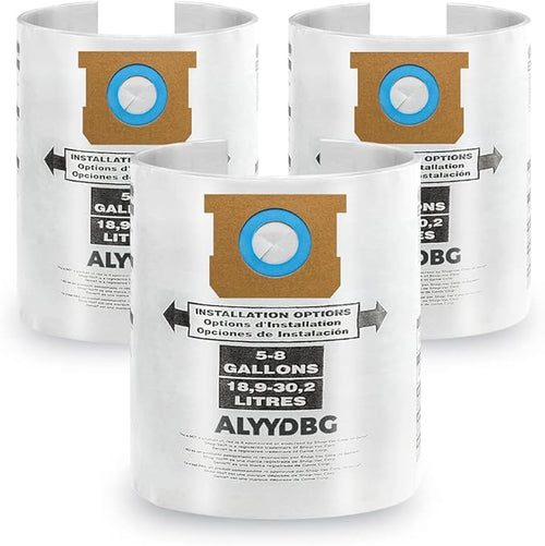 3 Pack Shop Vac 5-8 Gallon Filter Bags, ALYYDBG Type E by ALYYDBG
