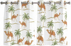 2 Panel Kitchen Cafe Curtains, Desert Camels Sunlight Filtering Nature Air by Hokiten