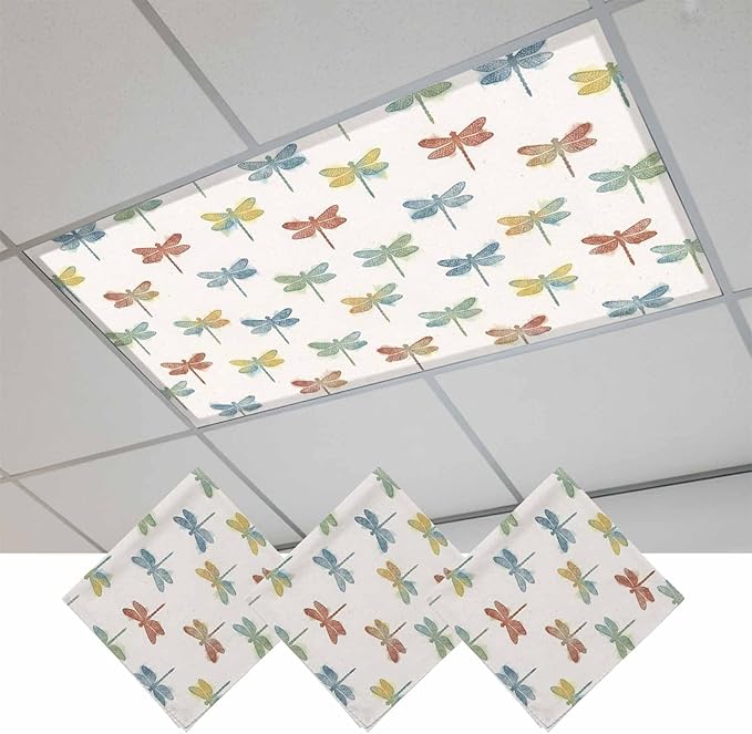Fluorescent Light Covers for Ceiling Lights Watercolor Dragonfly Magnetic Light by Home+L6