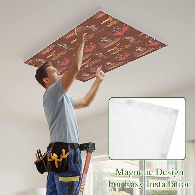 Cowboys Horses 2 Pcs Fluorescent Light Covers 4 x 2 Feet, Desert Ethnic Winds - Image 3