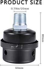 1/2" Thread Male Thread Diameter 20mm Air Compressor Silencer Filter, Thread - Image 3