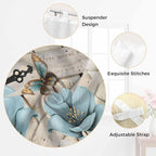 Teal Blue Tulips Bathroom Curtains 63 Inch Length, Window Curtains Tab Top - Image 6
