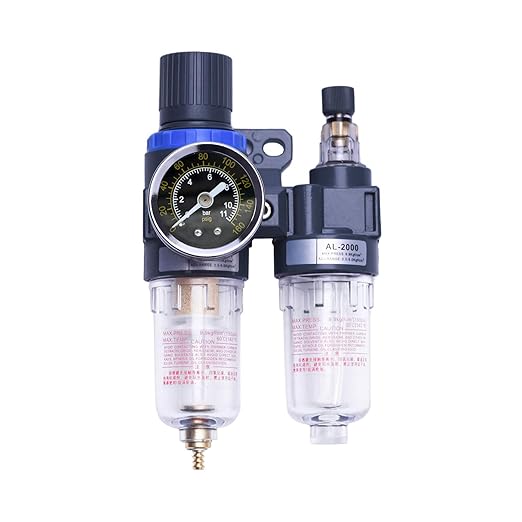 1/4" Compressor Air Filter Air Pressure Regulator Water-oil Separator Trap by ZHONGAN